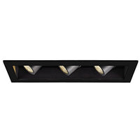 WAC Lighting MT-4LD316T-BK Contemporary Precision Multiples 4-Inch 1X3 Black Trim