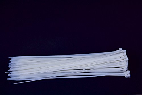 QualGear CT6-W-100-P Self-Locking Cable Ties, 14-Inch, White 100/Poly Bag