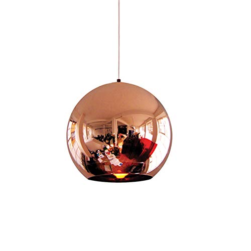 Creative Pendant Lights Hanging Lamp Plating Ball Round Glass Ceiling Lamp Loft Aisle Warehouse Bar Shop Office Living Room Restaurant Decoration (Copper, 25cm)