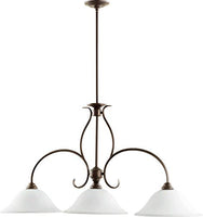 Quorum 6510-3-186 Transitional Three Light Island Pendant from Spencer Collection in Bronze / Dark Finish, 45.25 inches