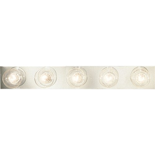 Progress Lighting P3335-15 5-Light Broadway Lighting Strips with Sockets On 6-Inch Centers, Polished Chrome