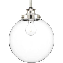 Load image into Gallery viewer, Penn Collection 1-Light Clear Glass Farmhouse Pendant Light Polished Nickel
