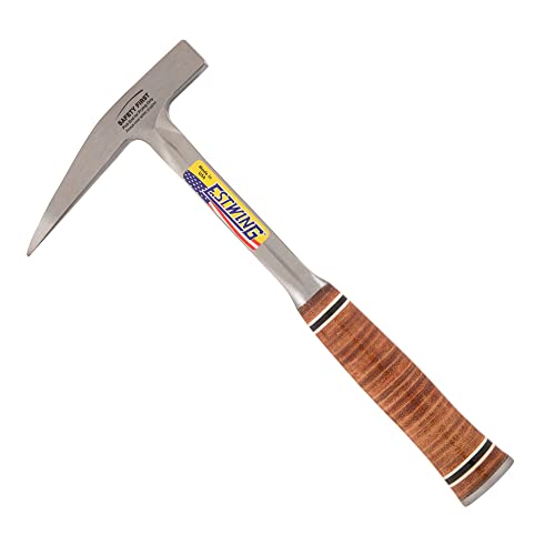 ESTWING Rock Pick - 13 oz Geological Hammer with Smooth Face & Genuine Leather Grip - E13P
