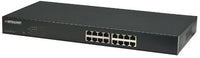 Intellinet 16-Port 10/100 Fast Ethernet Rackmount PoE Switch (503631), Black