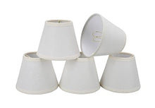 Load image into Gallery viewer, Aspen Creative 32001-5 Small Hardback Empire Shape Chandelier Clip-On Lamp Shade Set (5 Pack), Transitional Design in Crme, 5&quot; Bottom Width (3&quot; x 5&quot; x 4&quot;)
