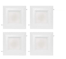 Load image into Gallery viewer, Westgate 15 Watt 6&quot; Inch Recessed Lighting Kit With Baffle Trim - Square Shaped LED Retrofit Downlight - Premium Dimmable Light Fixture - Best Ceiling Lights - ETL Listed (3000K Soft White 4 Pack)
