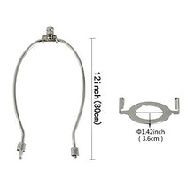 Load image into Gallery viewer, 12&quot; TooToo Star Lamp Shade Harp Holder and Light Base UNO Fitter Adapter Converter Finial Set, I.D. 1-7/16&quot;(36MM), Detachable Parts (Silver, E26 Adapter, 12 inch)
