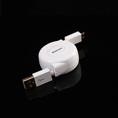 0.8M 2.6FT White USB2.0 Male to Micro USB Male Cable for Phone