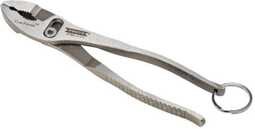 Stanley Proto Tether-Ready J2800XL-TT XL Series 10-inch Slip Joint Pliers with Natural Finish
