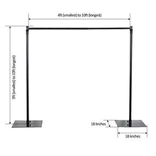 Load image into Gallery viewer, BalsaCircle 10 feet x 10 feet Heavy Duty Backdrop Stand Kit with Steel Base - Wedding Background Support System for Photography
