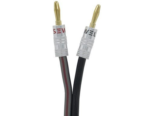 Silverback Speaker Wire by Sewell, 12 AWG, with Silverback Banana Plugs, OFC, 259 Strand Count, 25 ft
