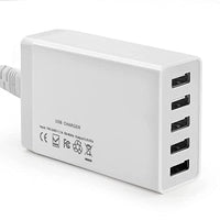 USB Charger Station, 5 Ports Charger HUB, Desktop Charging Station for Multiple Devices, Portable USB Wall Charger Compatible with Cell Phone, Android Phone Product, Tablet and More