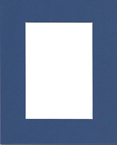Pack of (2) 18x24 Acid Free White Core Picture Mats Cut for 13x19 Pictures in Royal Blue
