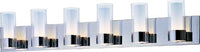 Maxim 23076CLFTPC Silo Clear and Frosted Glass Cylinder Bath Vanity Wall Mount, 6-Light Xenon 240 Total Watts, 8