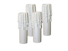 Load image into Gallery viewer, Lighthouse Industries Set of 4 pc. 3&quot; Tall Ivory Hybrid Resin No Melt Oversized Candelabra Base 7/8&quot; Inner Diameter Faux Beeswax Candle Covers, Socket Sleeves 60 watts
