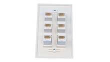 Load image into Gallery viewer, RiteAV - 6 Port Cat6 Ethernet RJ45 Female-Female Wall Plate White
