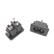 Load image into Gallery viewer, Davitu Connectors - 10Pcs Black Male Plug IEC320 C8 Power Socket Connector AC 250V 2.5A 2Pin - (Color: type 2)
