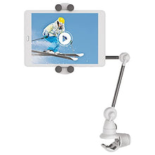 Load image into Gallery viewer, Barkan Tablet Mount Holder for 4-12 inch Devices, Portable Multi-Position, 360 Degree Rotation Bracket, fits Apple iPad/Air/Mini, Samsung Galaxy Tab, Firm Clamp, for Smartphone White/Grey/Silver
