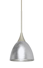 Load image into Gallery viewer, Besa Lighting 1XT-1758SF-SN Divi - One Light Cord Pendant, Satin Nickel Finish with Silver Foil Glass
