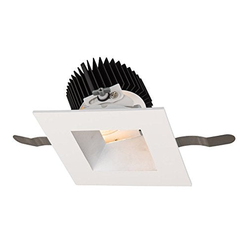 WAC Lighting R3ASAT-S927-HZWT Aether Square Adjustable Trim with 90 CRI LED Light Engine Spot 15 Beam 2700K Warm, Haze White