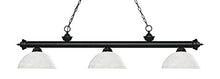 Load image into Gallery viewer, Z-Lite 200-3MB-DWL14 Riviera - 3 Light Island/Billiard in Craftsman Style - 13.5 Inches Wide by 12.75 Inches High, Finish Color: Matte Black, Glass Color: White Linen
