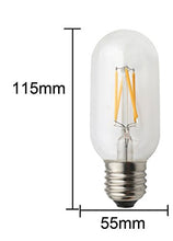 Load image into Gallery viewer, JCKing 2-Pack 4W E27 LED Filament Tube Light Bulb, Tube Shape Bullet Top, 40W Equivalent Replacement Warm White 2700K 400LM
