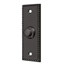 Load image into Gallery viewer, Solid Brass Rectangular Rope Bell Button (Oil Rubbed Bronze)
