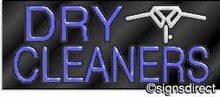 Load image into Gallery viewer, &quot;Dry Cleaners&quot; Neon Sign w/Graphic, Frame Material=Black Plex
