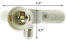 Load image into Gallery viewer, 3 in 1 E26/E27 Socket Splitter - Converts 1 Socket to 3 Sockets - Use for E26/E27 Standard Base Bulbs Medium Socket
