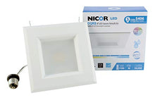 Load image into Gallery viewer, NICOR Lighting 5 inch White Square LED Recessed Downlight in 2700K (DQR5-10-120-2K-WH-BF)
