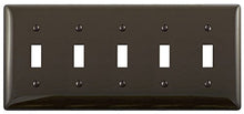 Load image into Gallery viewer, Bryant Electric NP5 5-Gang/5-Toggle Nylon Wall Plate, Standard Size, Brown
