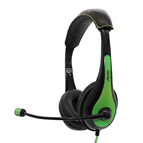 Avid AE-36 Green On-Ear Stereo Headphones with Boom Microphone (10-Pack)