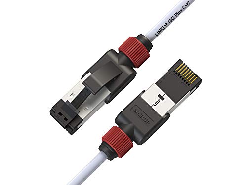 LINKUP - [Tested with Versiv CableAnalyzer] Cat7 Ethernet Cable -1 FT (3 Pack) 10G Double Shielded RJ45 S/FTP | Network Internet LAN Switch Router Game | High-Speed | 30AWG White
