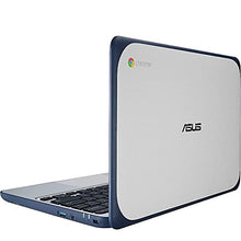 Load image into Gallery viewer, ASUS Chromebook C202SA-YS02 11.6in Ruggedized and Water Resistant Design with 180 Degree (Intel Celeron 4 GB, 16GB eMMC, Dark Blue, Silver) (Renewed)
