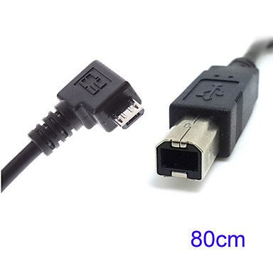 FASEN 80cm Right Angled 90 Degree Micro USB OTG to Standard B Type Printer Scanner Hard Disk Cable