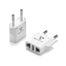 Load image into Gallery viewer, United States to Turkmenistan Travel Power Adapter to Connect North American Electrical Plugs to Turkmen outlets for Cell Phones, Tablets, eReaders, and More (2-Pack, White)
