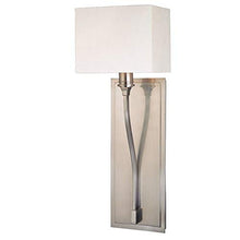 Load image into Gallery viewer, Hudson Valley Lighting 641-SN Selkirk - One Light Wall Sconce, Satin Nickel Finish with Off-White Faux Silk
