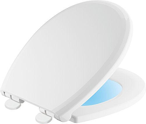 Delta Faucet 803902-N-WH Sanborne Round Nightlight Toilet Seat with Slow Close and Quick-Release, White