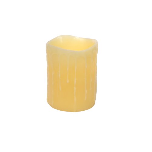 Melrose International LED Wax Dripping Pillar 4 by 5 Inch Candle