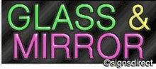 Load image into Gallery viewer, &quot;Glass &amp; Mirror&quot; Neon Sign, Background Material=Black Plexiglass
