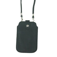 Leather Neck Pouch for Phone (Style 2) - Black