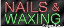 Load image into Gallery viewer, &quot;Nails &amp; Waxing&quot; Neon Sign : 470, Background Material=Black Plexiglass
