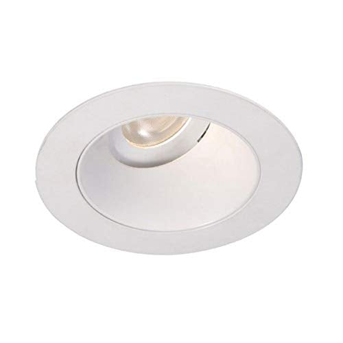 WAC Lighting HR-3LED-T318F-C-WT 4000K Tesla LED Adjustable 0-Degrees To 30-Degrees Round Trim, 50-Degree Beam Angle, 3-Inch, Cool