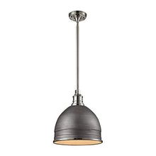 Load image into Gallery viewer, Elk Lighting 66882/1 Carolton - 14&quot; One Light Pendant, Weathered zinc/Polished Nickel Finish
