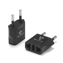 Load image into Gallery viewer, United States to Burundi Travel Power Adapter to Connect North American Electrical Plugs to Burundian outlets For Cell Phones, Tablets, eReaders, and More (2-Pack, Black)
