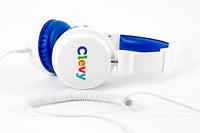 Clevy Kids Headphone - Hearsafe Volume Limiting Children's Headphones - Including Mic and Spiral Cable!