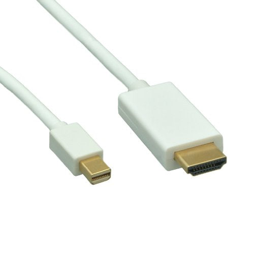 Mini DisplayPort to HDMI Cable 3 Feet, Mini DisplayPort Male to HDMI Male - Mini DP to HDMI Cable, White, CableWholesale