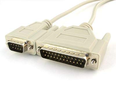 10 FT Null Modem Cable - DB9 Male to DB25 Male
