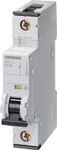 Load image into Gallery viewer, Siemens 5SY61207 Supplementary Protector, UL 1077 Rated, 1 Pole Breaker, 20 Ampere Maximum, Tripping Characteristic C, DIN Rail Mounted
