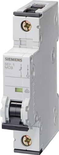 Siemens 5SY61207 Supplementary Protector, UL 1077 Rated, 1 Pole Breaker, 20 Ampere Maximum, Tripping Characteristic C, DIN Rail Mounted